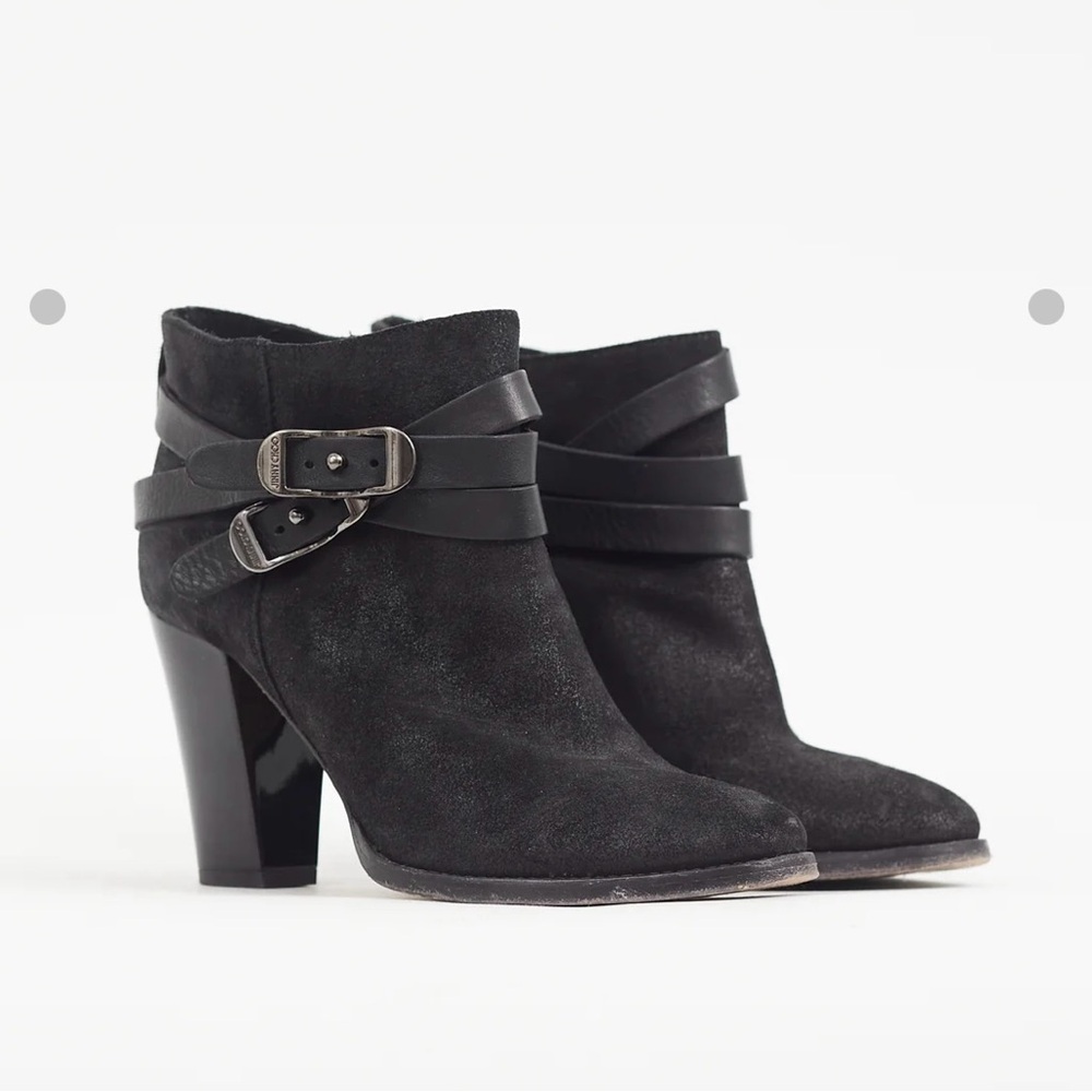 Jimmy Choo
Black Sparkly Melba Wrapped Strap Ankle Boot